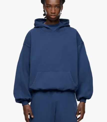 Washed Blank Hoodie Blue